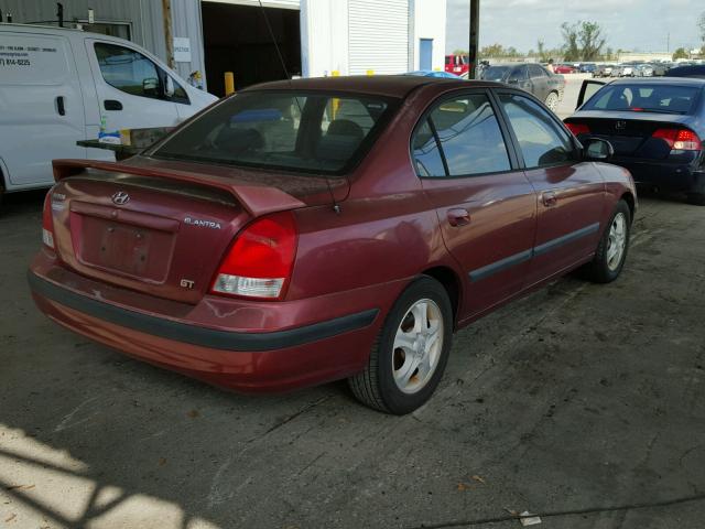 KMHDN45D73U645310 - 2003 HYUNDAI ELANTRA GL RED photo 4