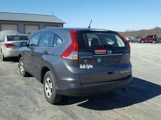 2HKRM4H39EH708615 - 2014 HONDA CR-V LX GRAY photo 3