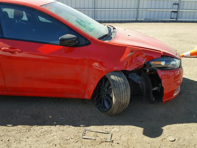 1C3CDFFA3GD816924 - 2016 DODGE DART SXT S RED photo 9