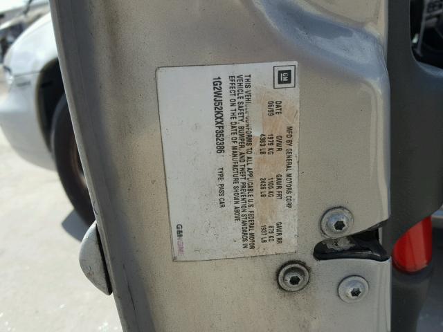 1G2WJ52KXXF352386 - 1999 PONTIAC GRAND PRIX SILVER photo 10