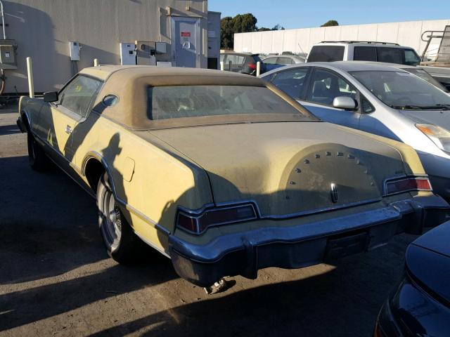 5Y89A890227 - 1975 LINCOLN CONTINENTA YELLOW photo 3