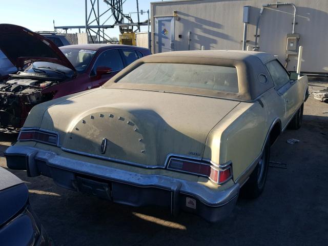 5Y89A890227 - 1975 LINCOLN CONTINENTA YELLOW photo 4