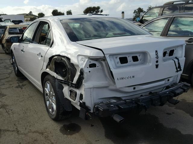 3LNDL2L30CR801828 - 2012 LINCOLN MKZ HYBRID WHITE photo 3