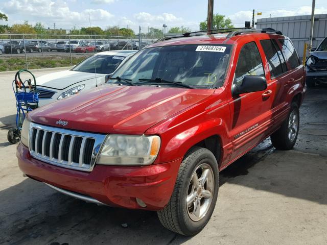 1J4GX58N84C231900 - 2004 JEEP GRAND CHER RED photo 2