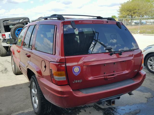 1J4GX58N84C231900 - 2004 JEEP GRAND CHER RED photo 3