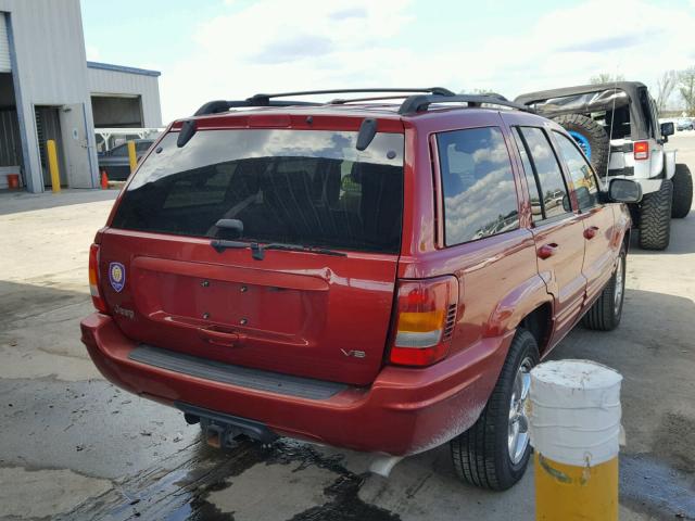 1J4GX58N84C231900 - 2004 JEEP GRAND CHER RED photo 4