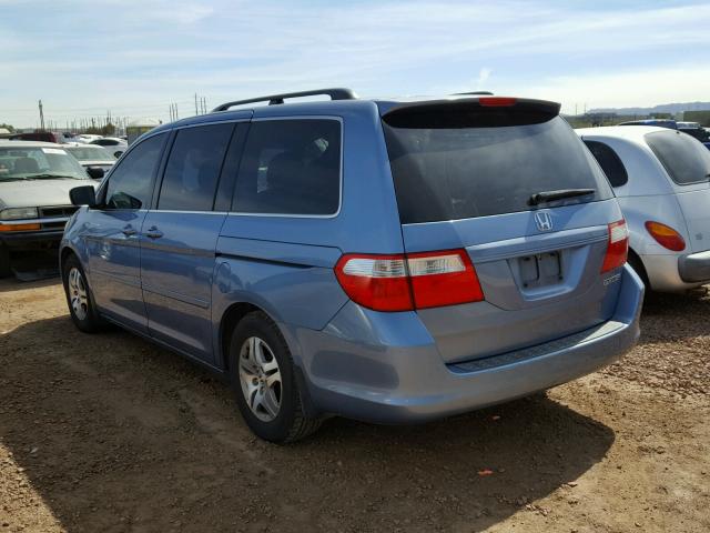 5FNRL38415B084359 - 2005 HONDA ODYSSEY EX BLUE photo 3