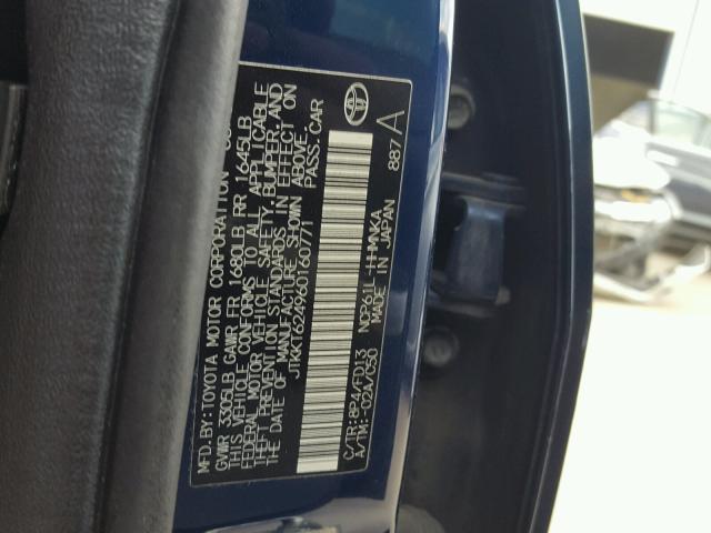 JTKKT624960160771 - 2006 TOYOTA SCION XA BLUE photo 10