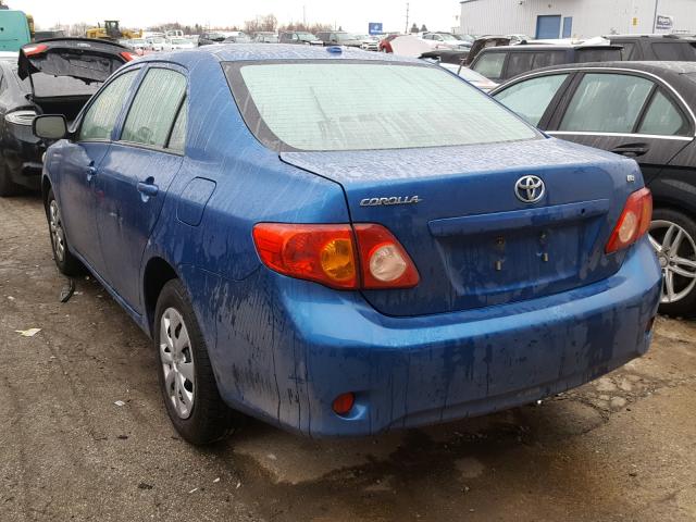 1NXBU4EE0AZ285491 - 2010 TOYOTA COROLLA BA BLUE photo 3