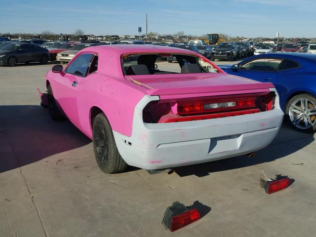 2B3CJ4DV8AH249393 - 2010 DODGE CHALLENGER PINK photo 3