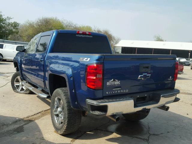 3GCUKREC8FG154804 - 2015 CHEVROLET SILVERADO BLUE photo 3