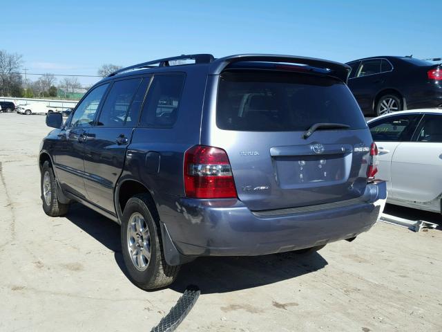 JTEEP21A770219189 - 2007 TOYOTA HIGHLANDER BLUE photo 3