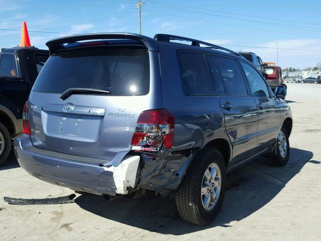 JTEEP21A770219189 - 2007 TOYOTA HIGHLANDER BLUE photo 4