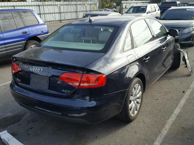 WAUEFAFL2BN029434 - 2011 AUDI A4 PREMIUM BLUE photo 4