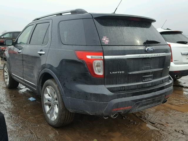 1FM5K8F86EGA36751 - 2014 FORD EXPLORER L BLACK photo 3