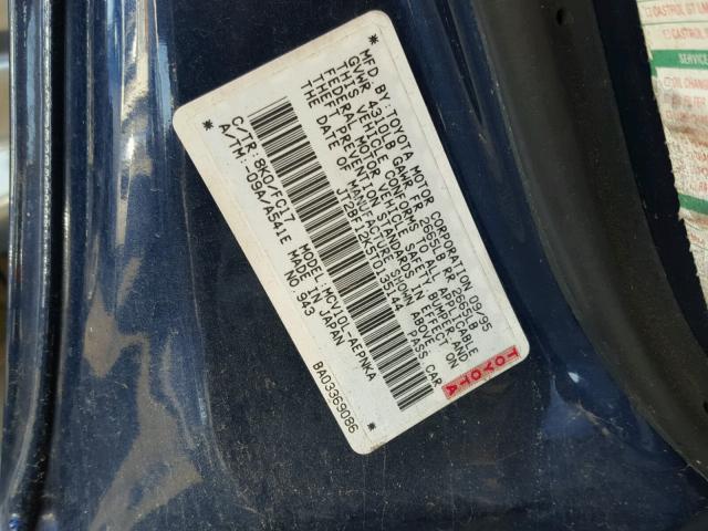 JT2BF12K5T0135144 - 1996 TOYOTA CAMRY LE BLUE photo 10