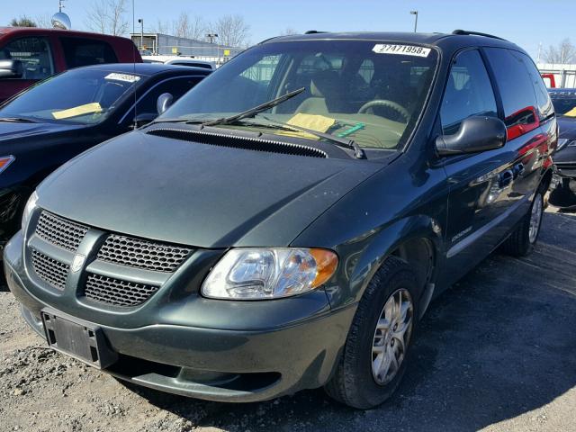 1B4GP45G71B110764 - 2001 DODGE CARAVAN SP GREEN photo 2