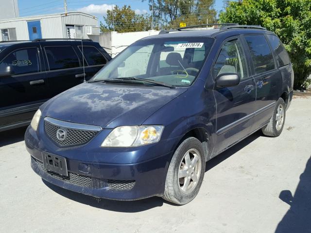 JM3LW28A730349589 - 2003 MAZDA MPV WAGON BLUE photo 2