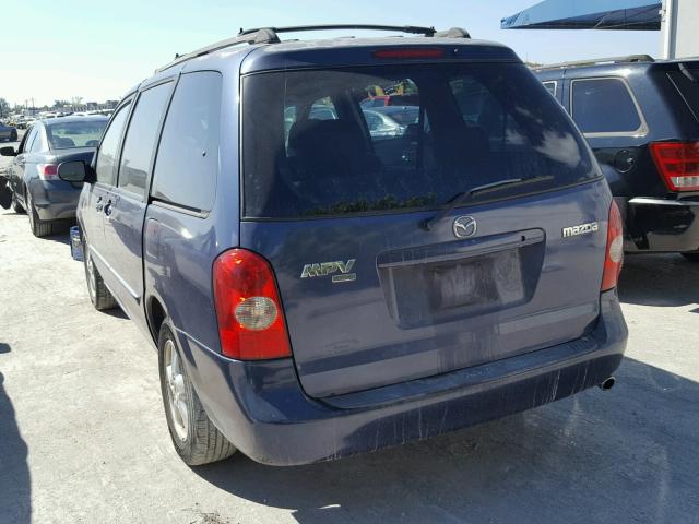 JM3LW28A730349589 - 2003 MAZDA MPV WAGON BLUE photo 3