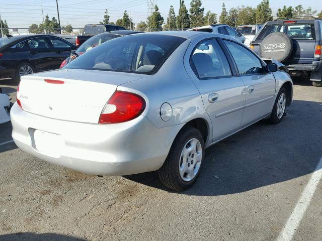 1B3ES46C31D197265 - 2001 DODGE NEON SE SILVER photo 4