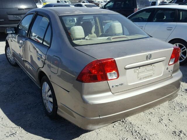 1HGES16554L002762 - 2004 HONDA CIVIC LX TAN photo 3