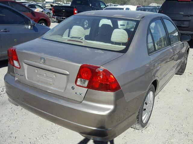 1HGES16554L002762 - 2004 HONDA CIVIC LX TAN photo 4