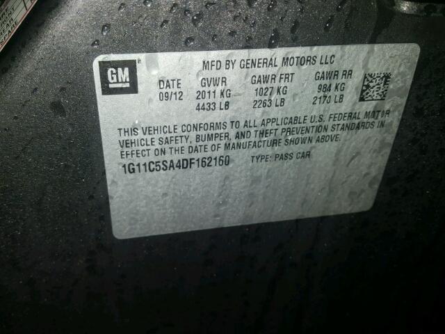 1G11C5SA4DF162160 - 2013 CHEVROLET MALIBU 1LT 灰色 照片 10