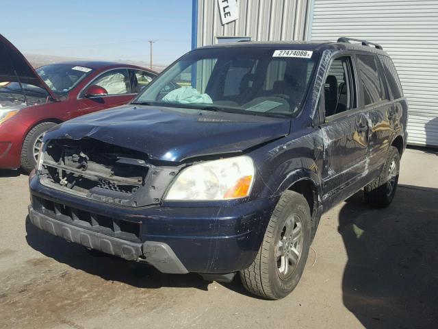 2HKYF18444H514490 - 2004 HONDA PILOT EX BLUE photo 2