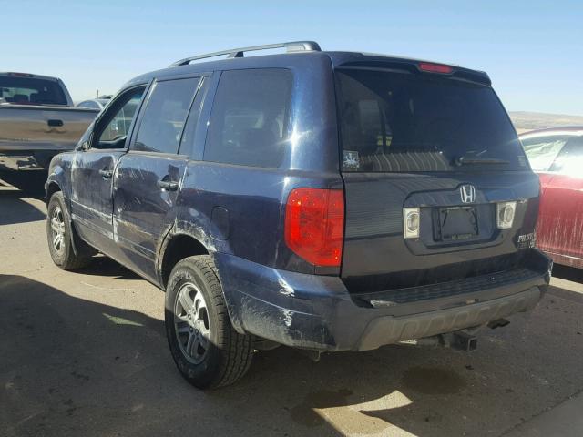 2HKYF18444H514490 - 2004 HONDA PILOT EX BLUE photo 3