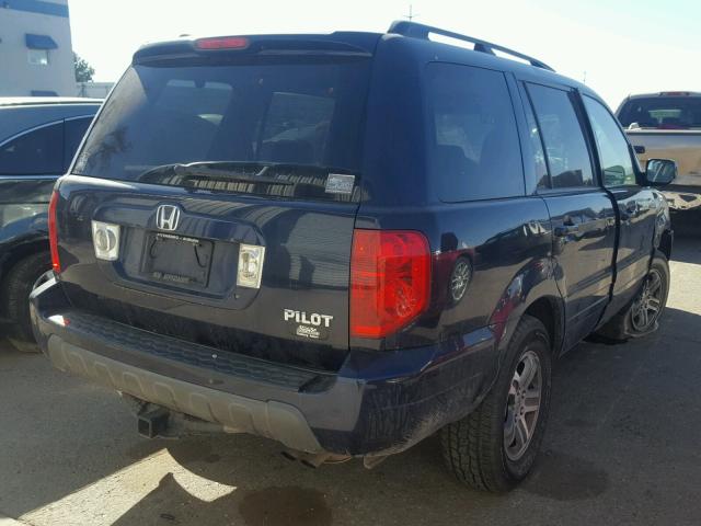 2HKYF18444H514490 - 2004 HONDA PILOT EX BLUE photo 4