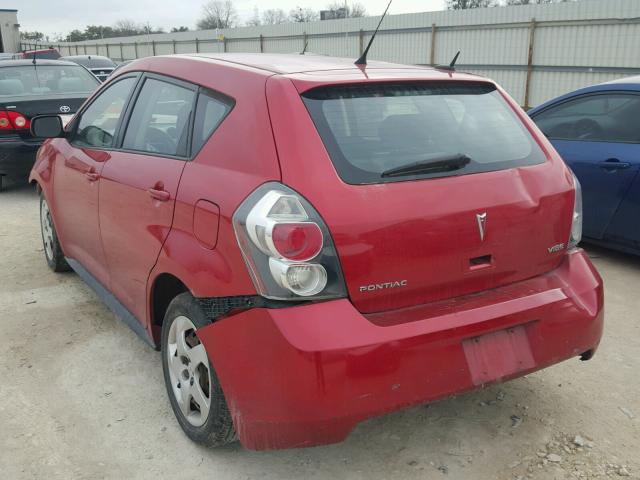 5Y2SP67869Z454037 - 2009 PONTIAC VIBE RED photo 3