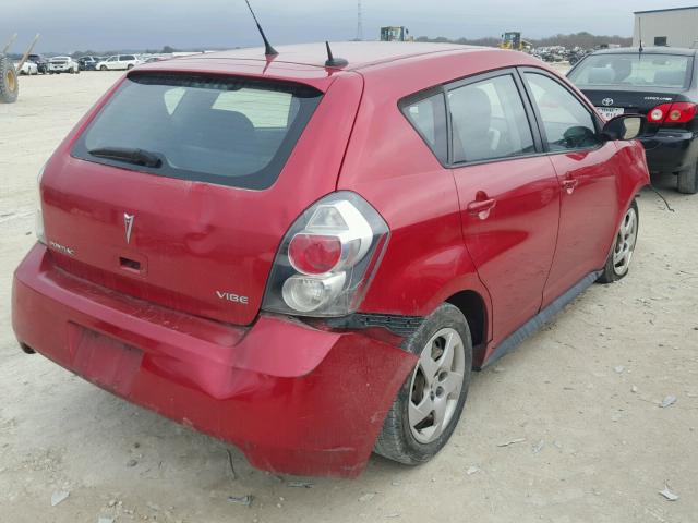 5Y2SP67869Z454037 - 2009 PONTIAC VIBE RED photo 4