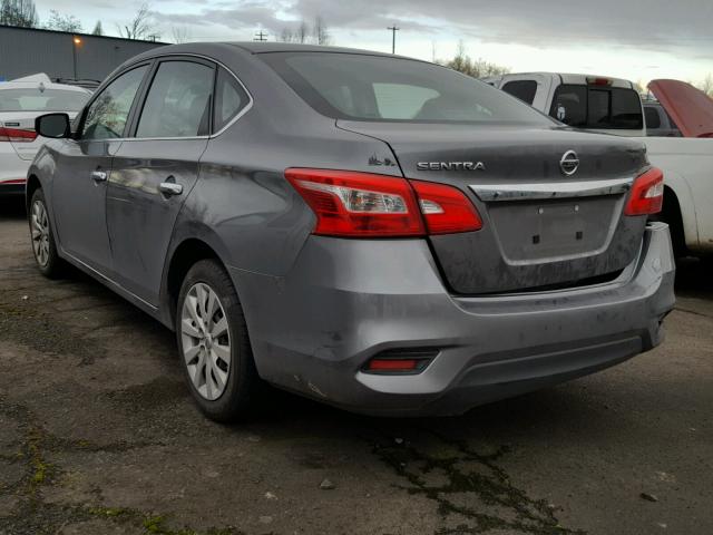 3N1AB7AP0GY245287 - 2016 NISSAN SENTRA S GRAY photo 3