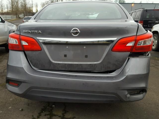 3N1AB7AP0GY245287 - 2016 NISSAN SENTRA S GRAY photo 9