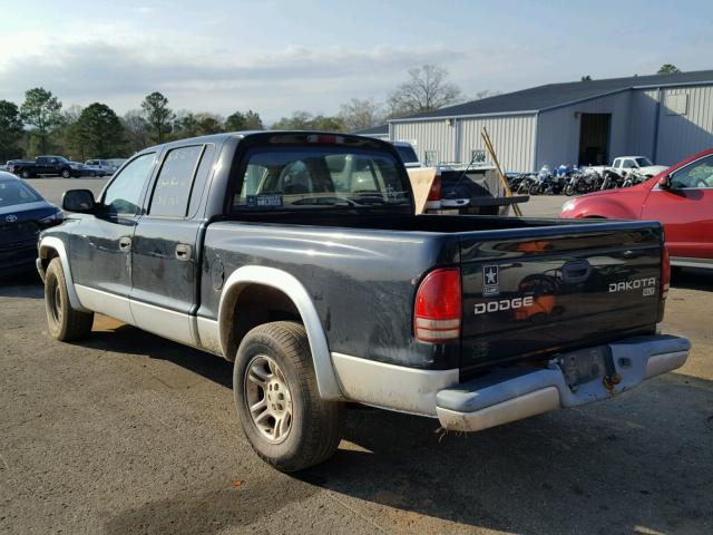 1D7HL48K64S649227 - 2004 DODGE DAKOTA QUA BLACK photo 3