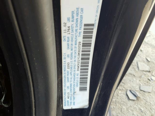 3VWCK21Y13M303729 - 2003 VOLKSWAGEN NEW BEETLE 蓝色 照片 10