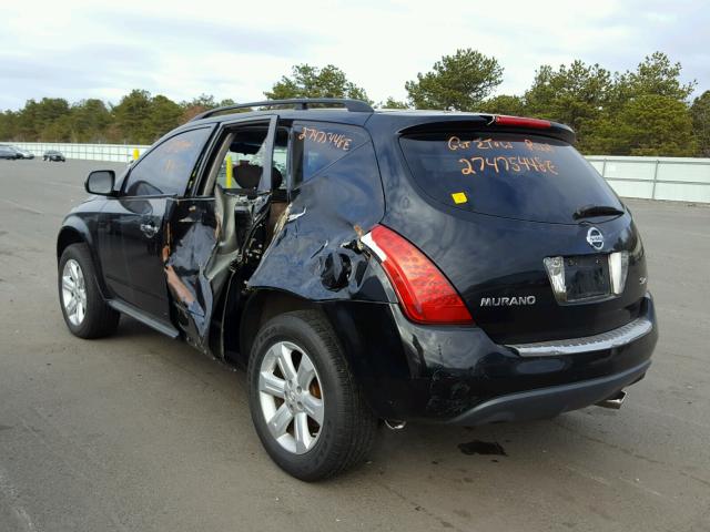 JN8AZ08W47W641487 - 2007 NISSAN MURANO SL BLACK photo 3