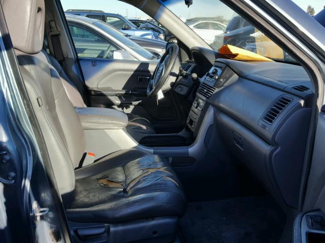 2HKYF18515H554021 - 2005 HONDA PILOT EXL BLUE photo 5