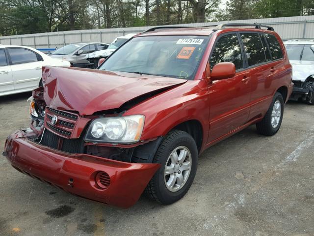 JTEGD21A020032239 - 2002 TOYOTA HIGHLANDER RED photo 2