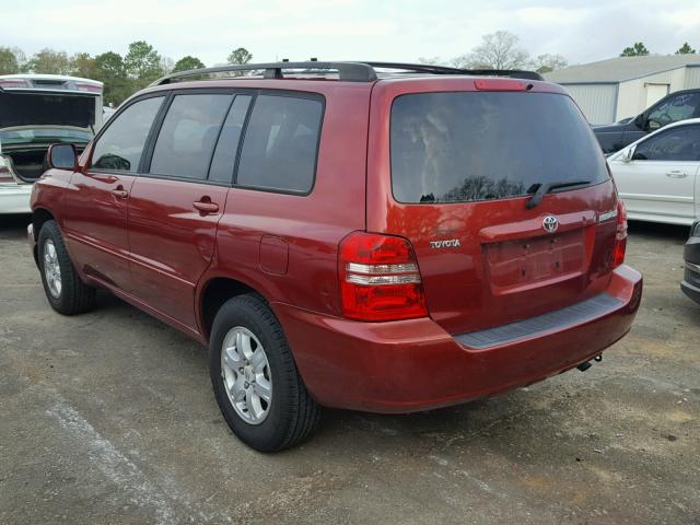 JTEGD21A020032239 - 2002 TOYOTA HIGHLANDER RED photo 3