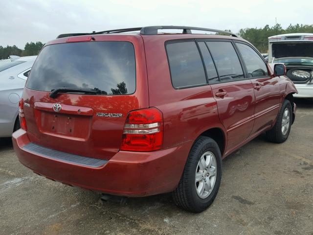 JTEGD21A020032239 - 2002 TOYOTA HIGHLANDER RED photo 4