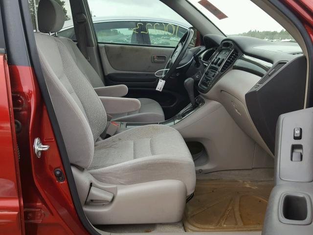 JTEGD21A020032239 - 2002 TOYOTA HIGHLANDER RED photo 5