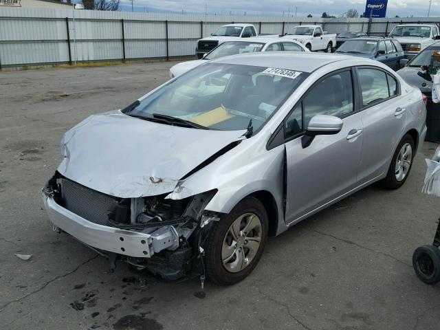 19XFB2F57EE228191 - 2014 HONDA CIVIC LX SILVER photo 2