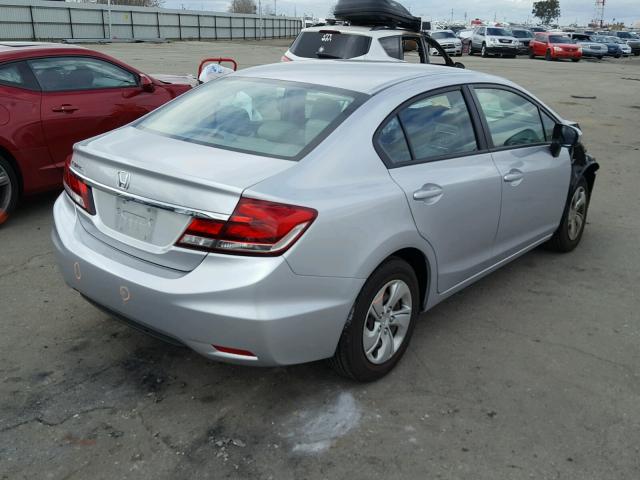 19XFB2F57EE228191 - 2014 HONDA CIVIC LX SILVER photo 4