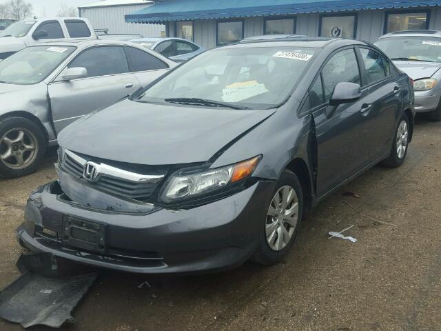 19XFB2F52CE086443 - 2012 HONDA CIVIC LX GRAY photo 2