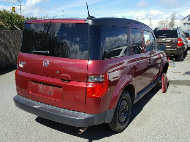 5J6YH28707L016131 - 2007 HONDA ELEMENT EX MAROON photo 4