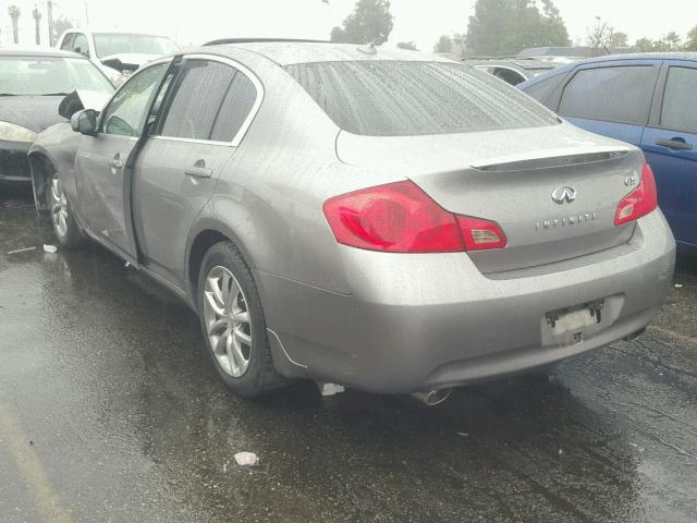 JNKBV61E08M214142 - 2008 INFINITI G35 GRAY photo 3