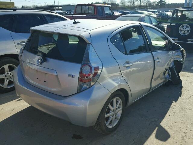 JTDKDTB30E1561175 - 2014 TOYOTA PRIUS C SILVER photo 4