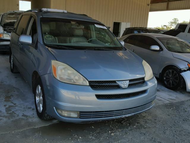 5TDZA22C74S179504 - 2004 TOYOTA SIENNA XLE BLUE photo 1