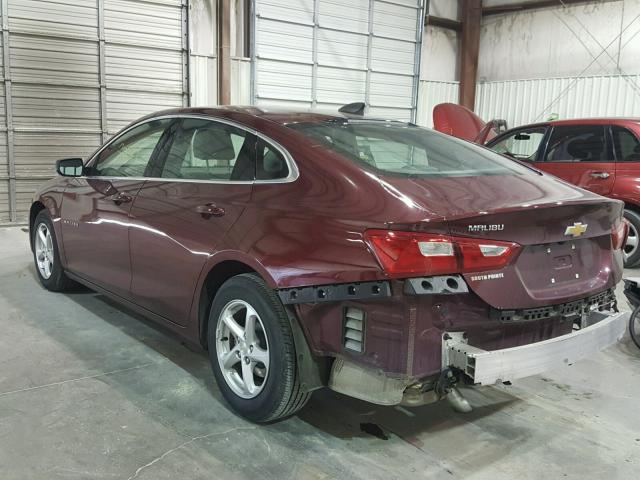 1G1ZB5ST4GF235524 - 2016 CHEVROLET MALIBU LS ბურგუნდია ფოტო 3